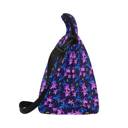 Palm Tree Night Scene Design Print Neoprene Lunch Bag (Model 1669)(Large)-JTAMIGO.COM