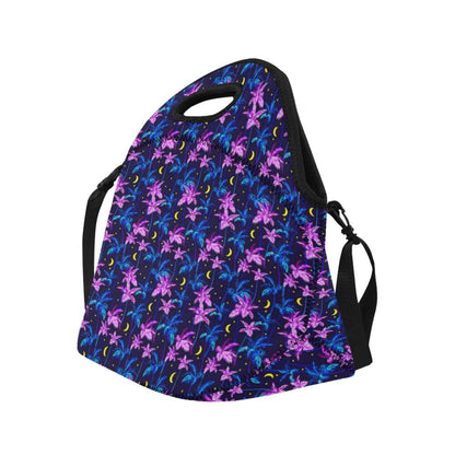 Palm Tree Night Scene Design Print Neoprene Lunch Bag (Model 1669)(Large)-JTAMIGO.COM