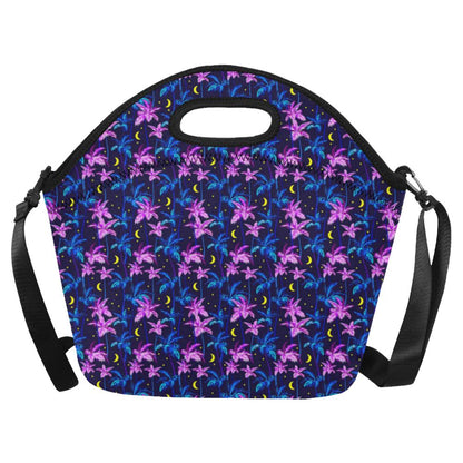 Palm Tree Night Scene Design Print Neoprene Lunch Bag (Model 1669)(Large)-JTAMIGO.COM
