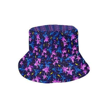 Palm Tree Night Scene Design Print Unisex Bucket Hat