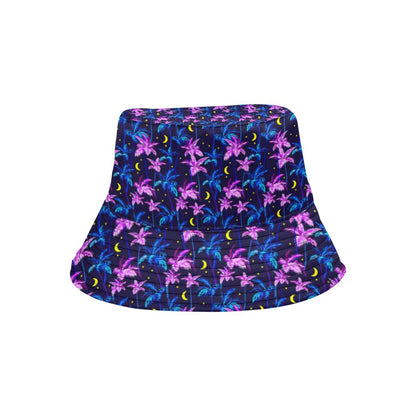 Palm Tree Night Scene Design Print Unisex Bucket Hat