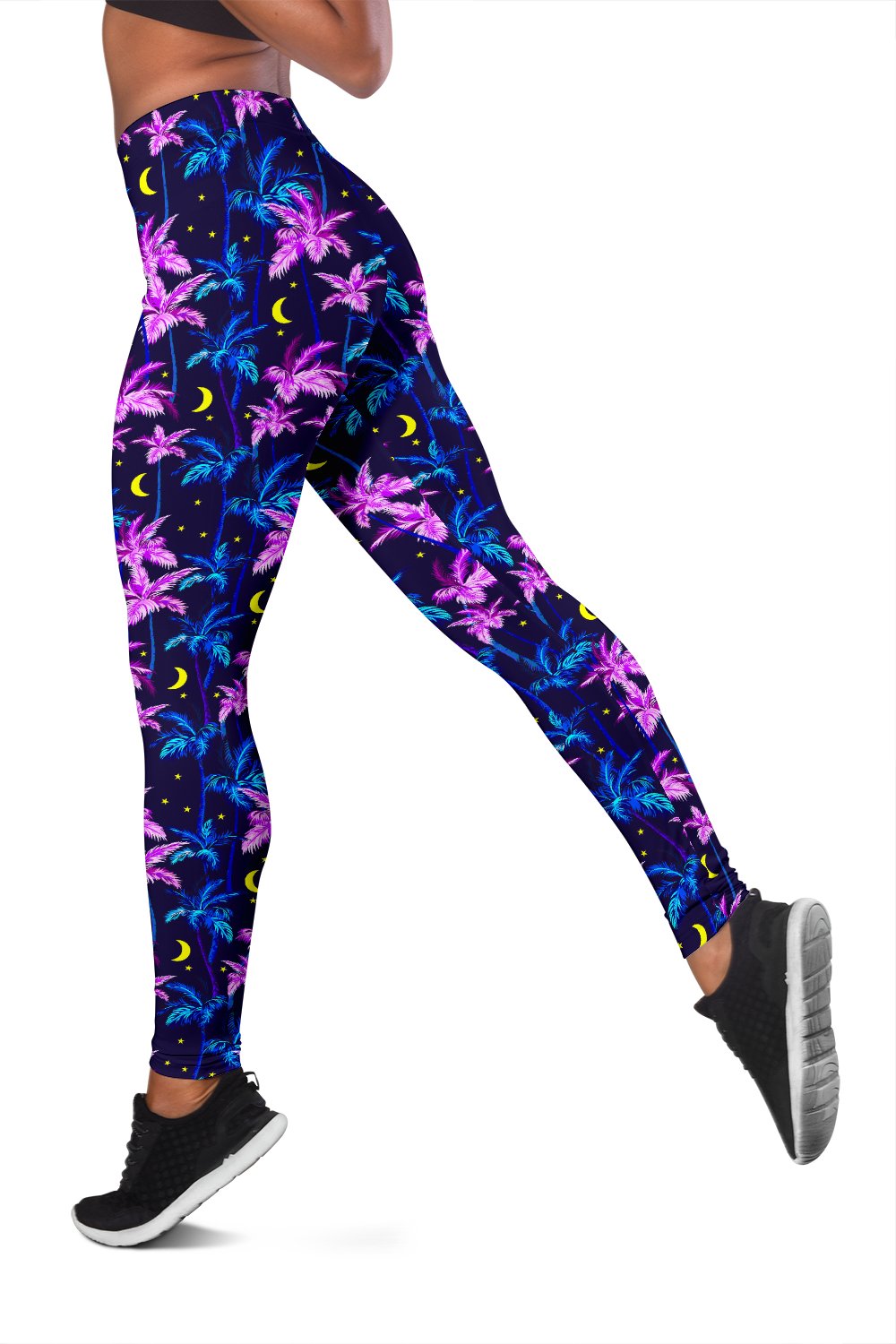 Palm Tree Night Scene Design Print Women Leggings