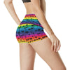 Palm Tree Rainbow Themed Print High Waisted Spandex Shorts-JTAMIGO.COM