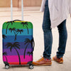 Palm Tree Rainbow Themed Print Luggage Cover Protector