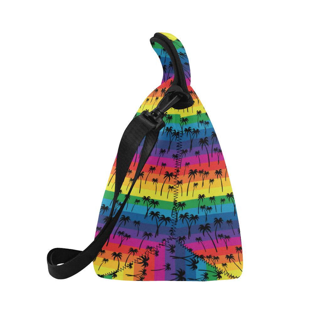 Palm Tree Rainbow Themed Print Neoprene Lunch Bag (Model 1669)(Large)-JTAMIGO.COM