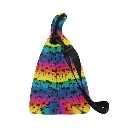 Palm Tree Rainbow Themed Print Neoprene Lunch Bag (Model 1669)(Large)-JTAMIGO.COM