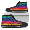 Palm Tree Rainbow Themed Print Women High Top Shoes