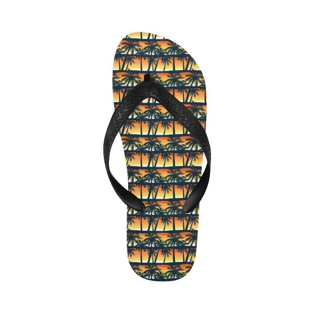 Palm Tree Sunset Design Print Flip Flops-JTAMIGO.COM