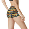 Palm Tree Sunset Design Print High Waisted Spandex Shorts-JTAMIGO.COM