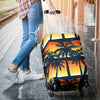Palm Tree Sunset Design Print Luggage Cover Protector