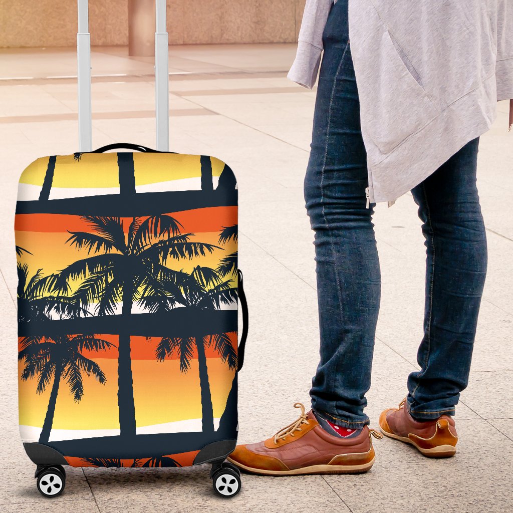 Palm Tree Sunset Design Print Luggage Cover Protector