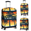 Palm Tree Sunset Design Print Luggage Cover Protector