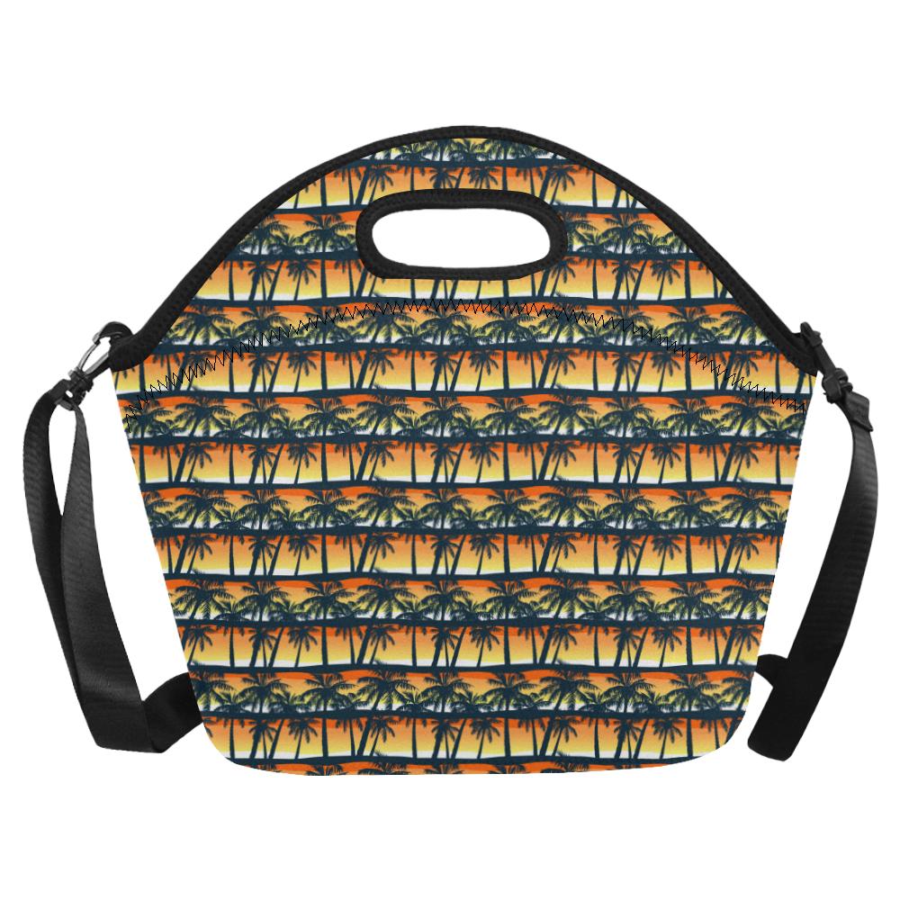 Palm Tree Sunset Design Print Neoprene Lunch Bag (Model 1669)(Large)-JTAMIGO.COM