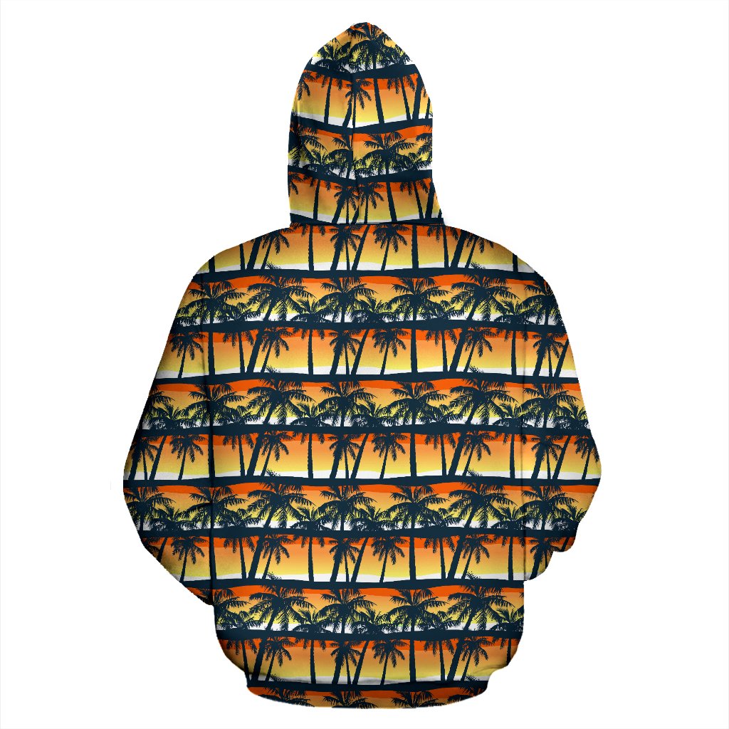 Palm Tree Sunset Design Print Pullover Hoodie