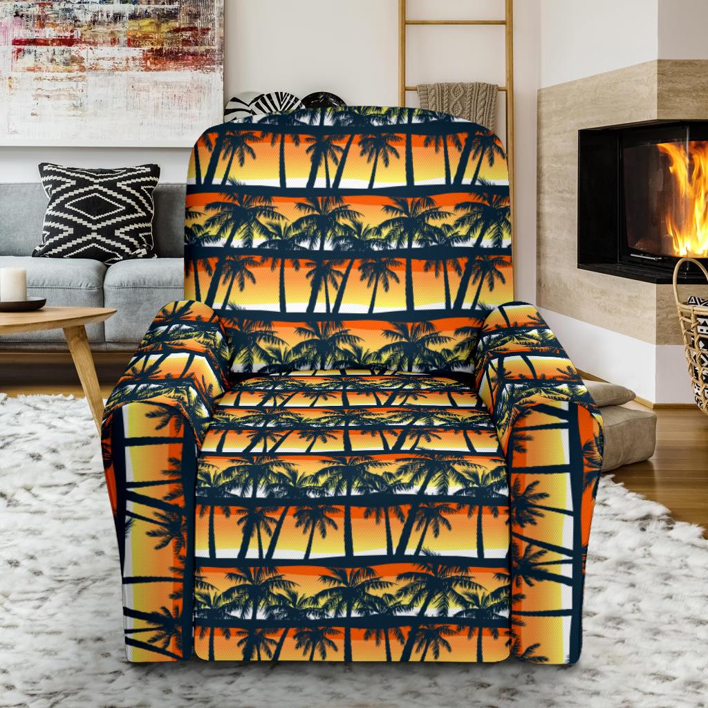 Palm Tree Sunset Design Print Single Sofa Slipcover -JTAMIGO.COM