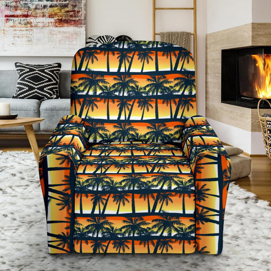 Palm Tree Sunset Design Print Single Sofa Slipcover -JTAMIGO.COM