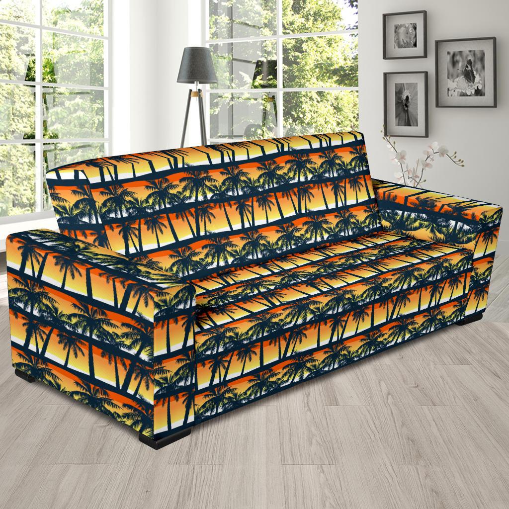 Palm Tree Sunset Design Print Sofa Slipcover-JTAMIGO.COM