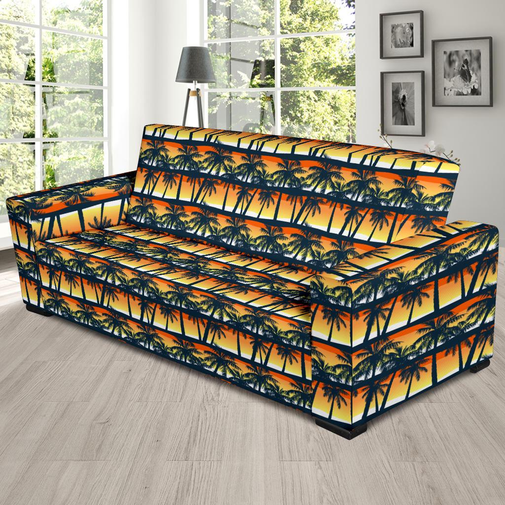 Palm Tree Sunset Design Print Sofa Slipcover-JTAMIGO.COM