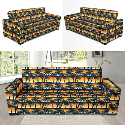 Palm Tree Sunset Design Print Sofa Slipcover-JTAMIGO.COM