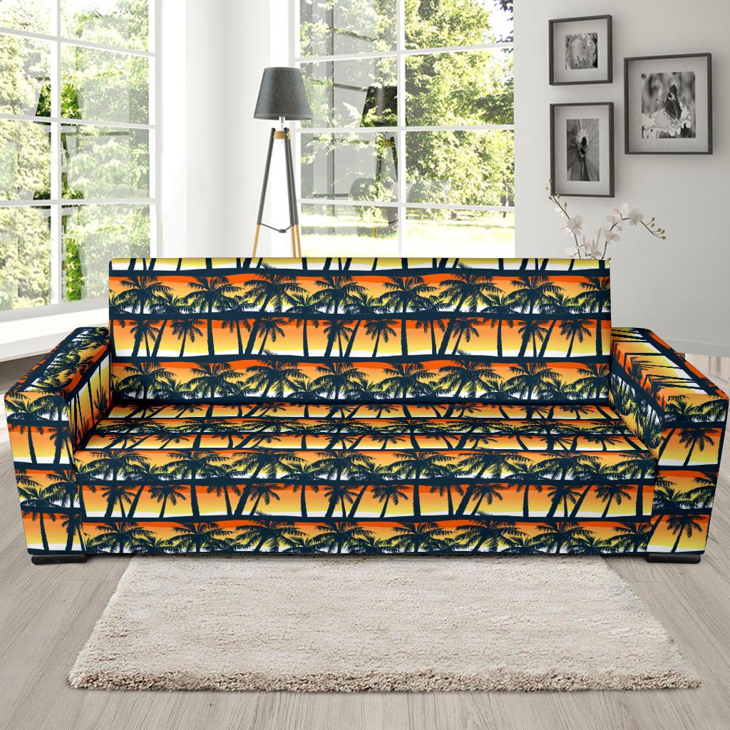 Palm Tree Sunset Design Print Sofa Slipcover-JTAMIGO.COM