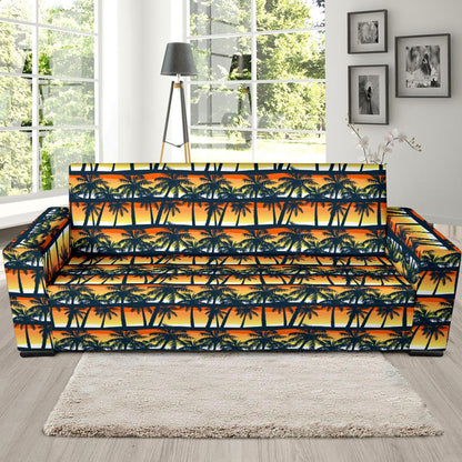 Palm Tree Sunset Design Print Sofa Slipcover-JTAMIGO.COM