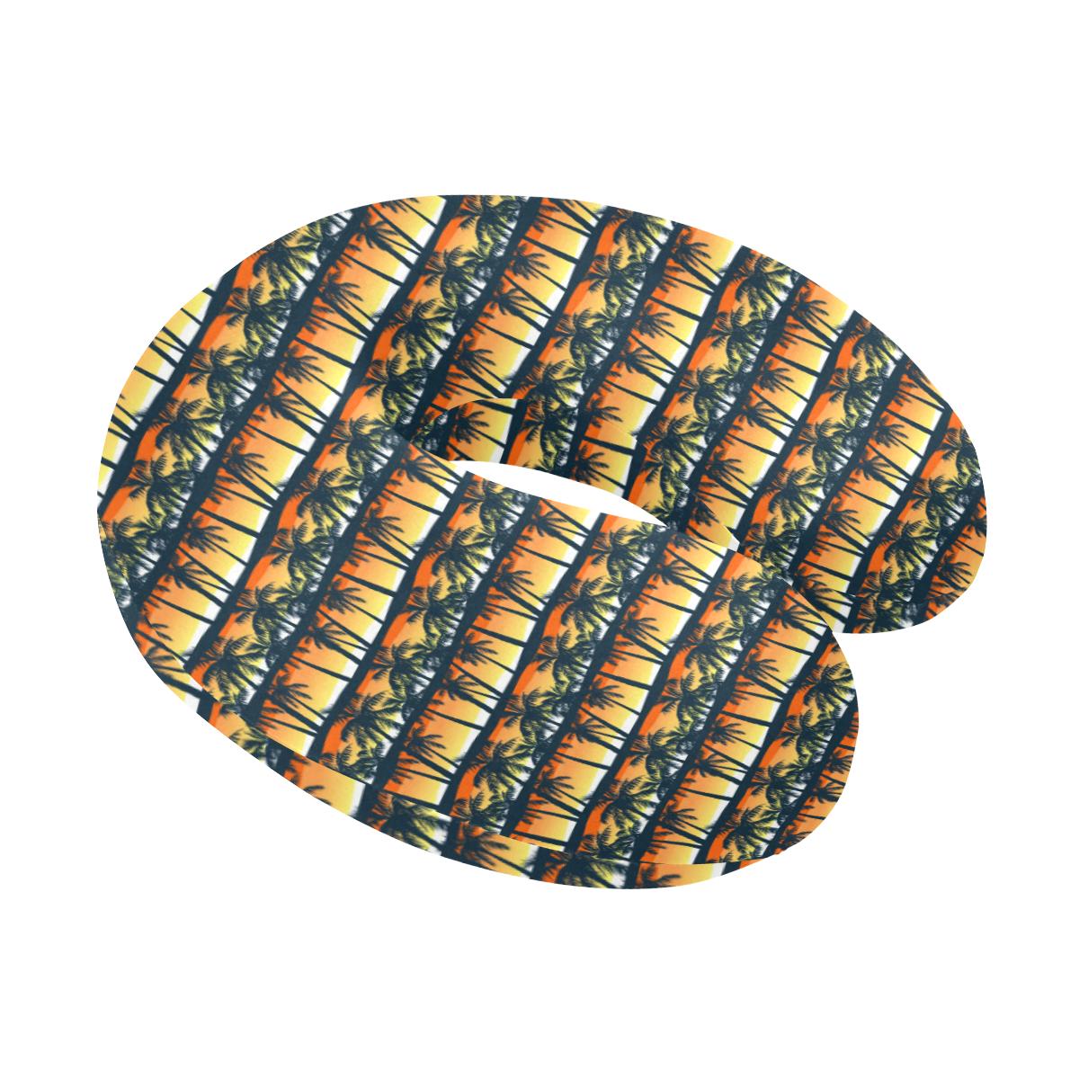 Palm Tree Sunset Design Print U-Shaped Travel Neck Pillow-JTAMIGO.COM