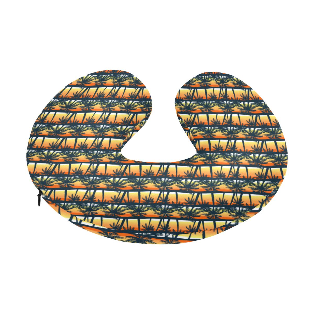 Palm Tree Sunset Design Print U-Shaped Travel Neck Pillow-JTAMIGO.COM