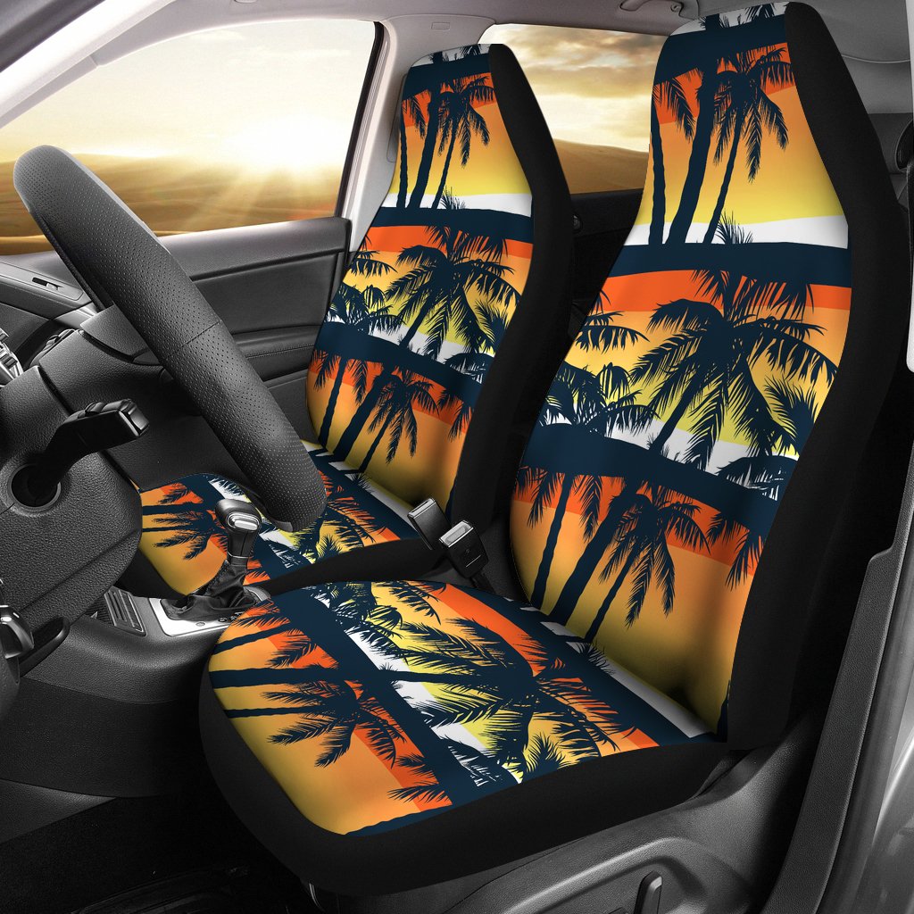 Palm Tree Sunset Design Print Universal Fit Car Seat Covers