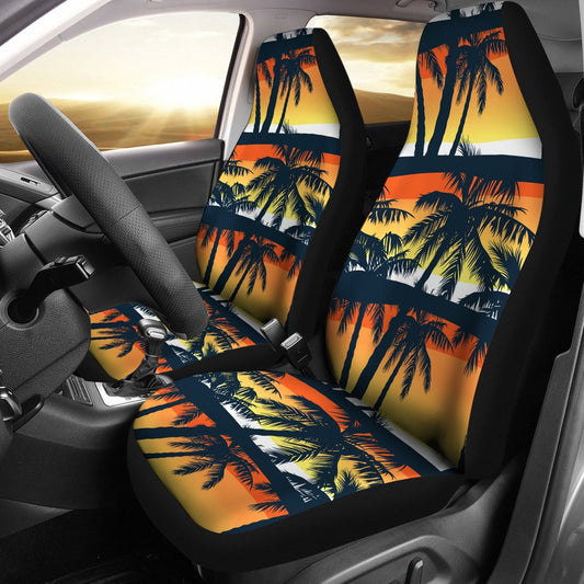Palm Tree Sunset Design Print Universal Fit Car Seat Covers