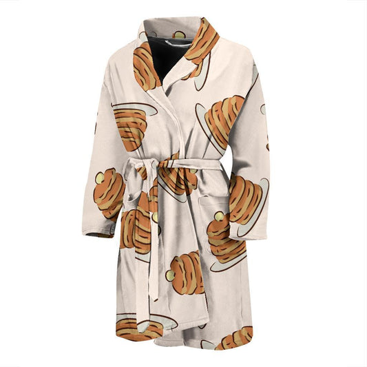 Pancake Pattern Print Design A01 Men Bathrobe-JORJUNE.COM