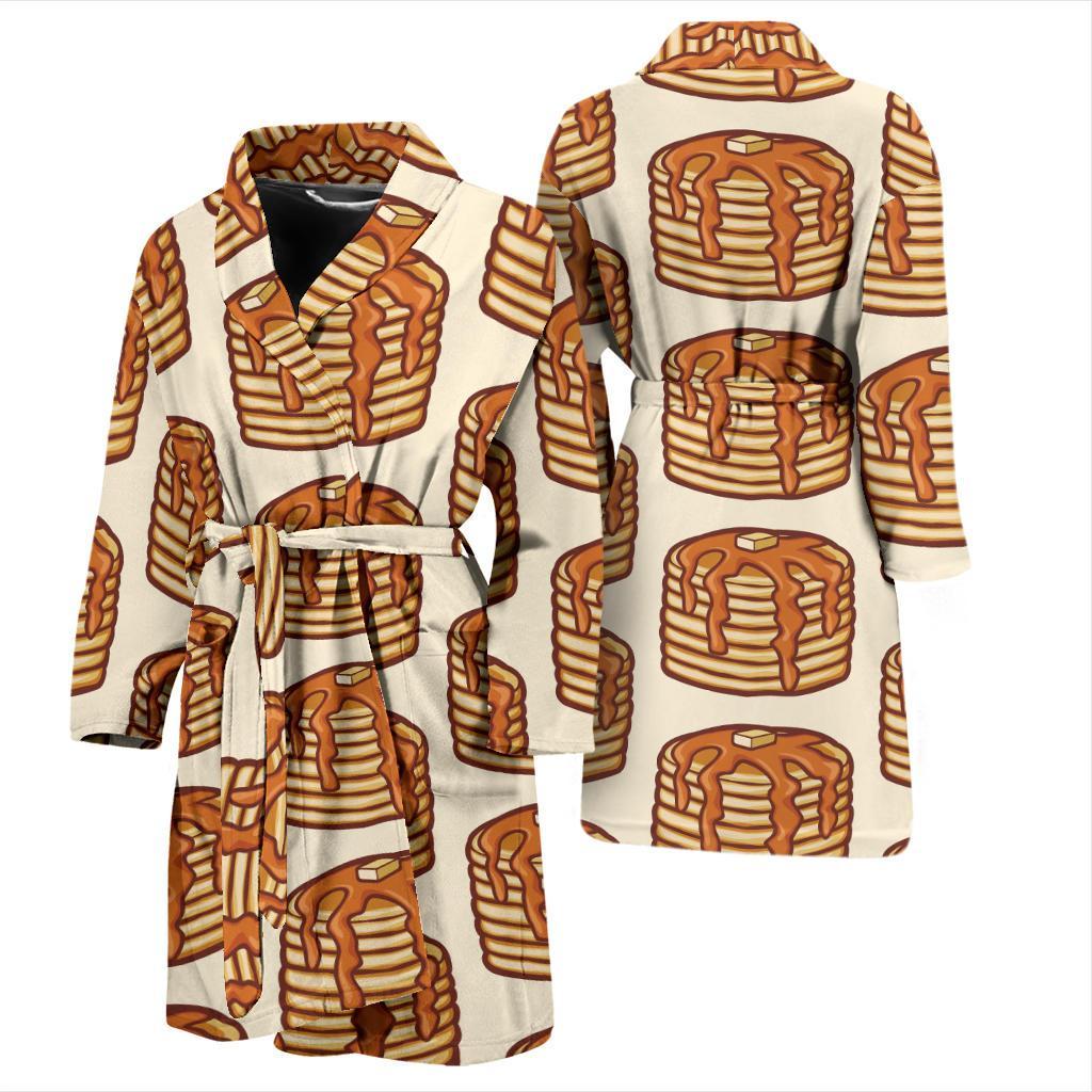 Pancake Pattern Print Design A02 Men Bathrobe-JORJUNE.COM