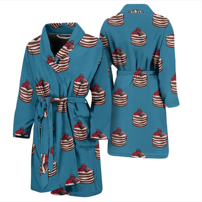 Pancake Pattern Print Design A03 Men Bathrobe-JORJUNE.COM