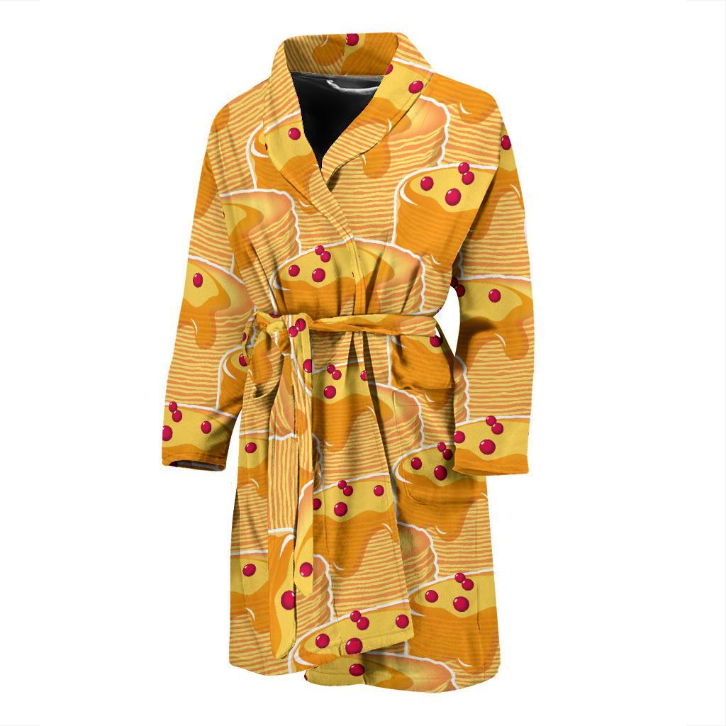 Pancake Pattern Print Design A04 Men Bathrobe-JORJUNE.COM