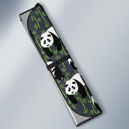 Panda Bear Bamboo Themed Print Car Sun Shade For Windshield