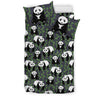 Panda Bear Bamboo Themed Print Duvet Cover Bedding Set