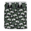 Panda Bear Bamboo Themed Print Duvet Cover Bedding Set