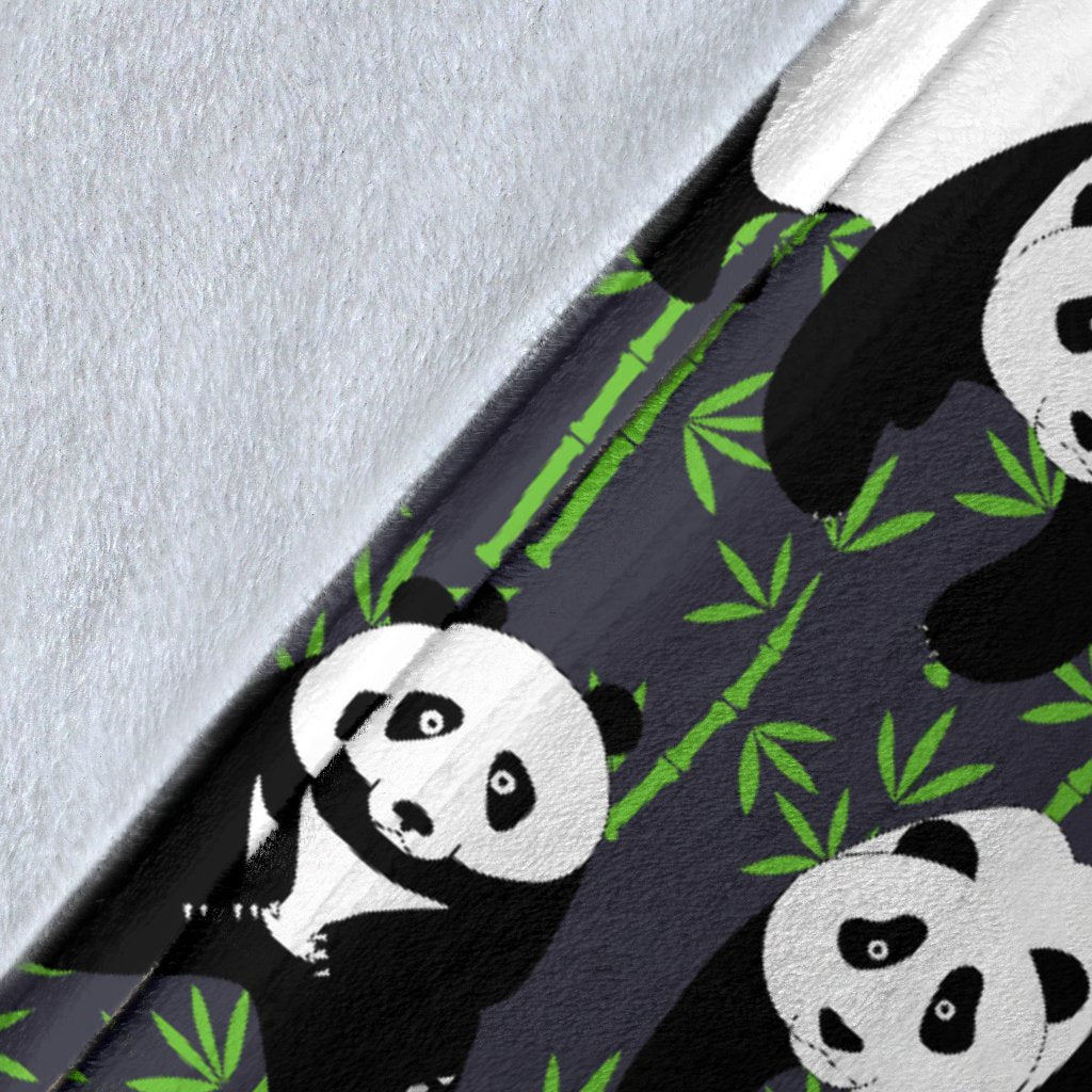 Panda Bear Bamboo Themed Print Fleece Blanket