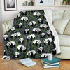 Panda Bear Bamboo Themed Print Fleece Blanket