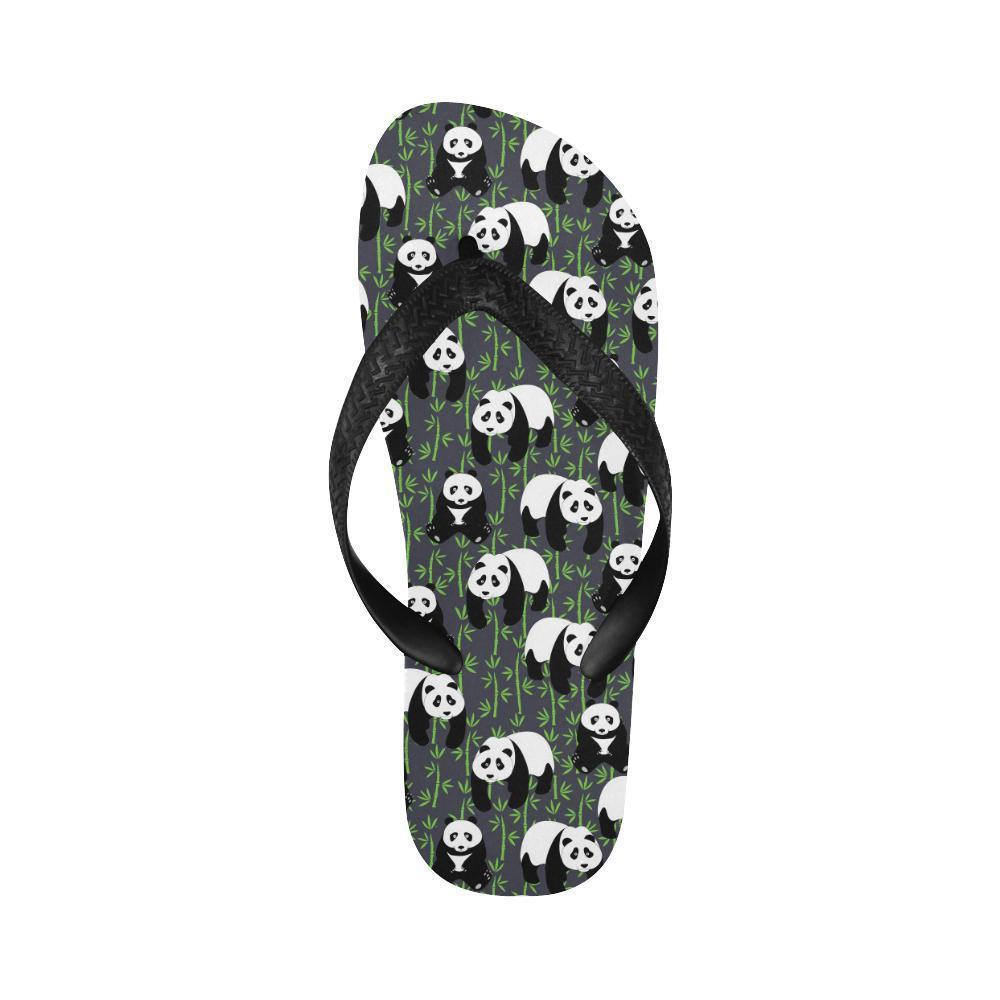 Panda Bear Bamboo Themed Print Flip Flops-JTAMIGO.COM