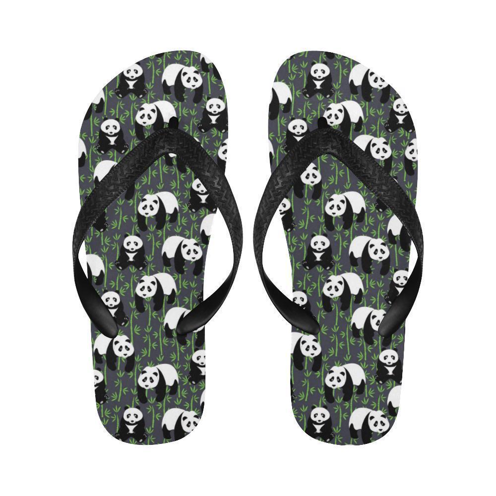Panda Bear Bamboo Themed Print Flip Flops-JTAMIGO.COM