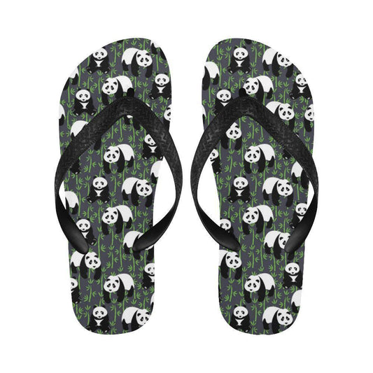 Panda Bear Bamboo Themed Print Flip Flops-JTAMIGO.COM