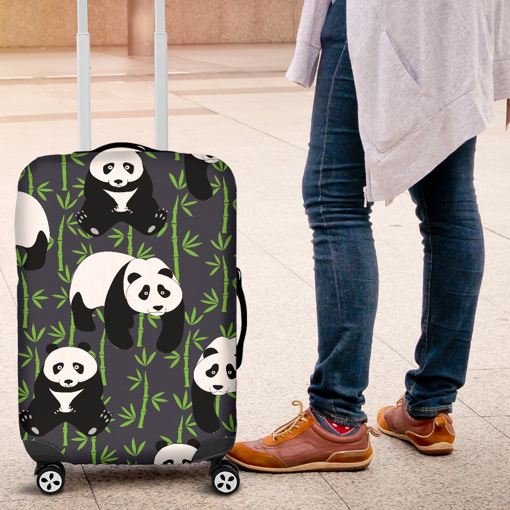 Panda Bear Bamboo Themed Print Luggage Cover Protector