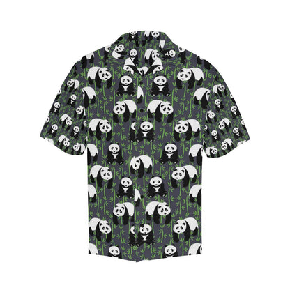 Panda Bear Bamboo Themed Print Men Aloha Hawaiian Shirt