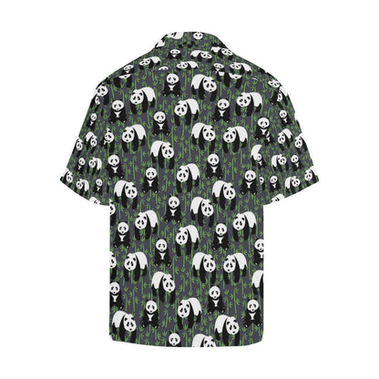 Panda Bear Bamboo Themed Print Men Aloha Hawaiian Shirt