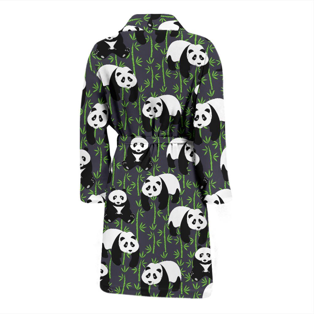 Panda Bear Bamboo Themed Print Men Bath Robe-JTAMIGO.COM