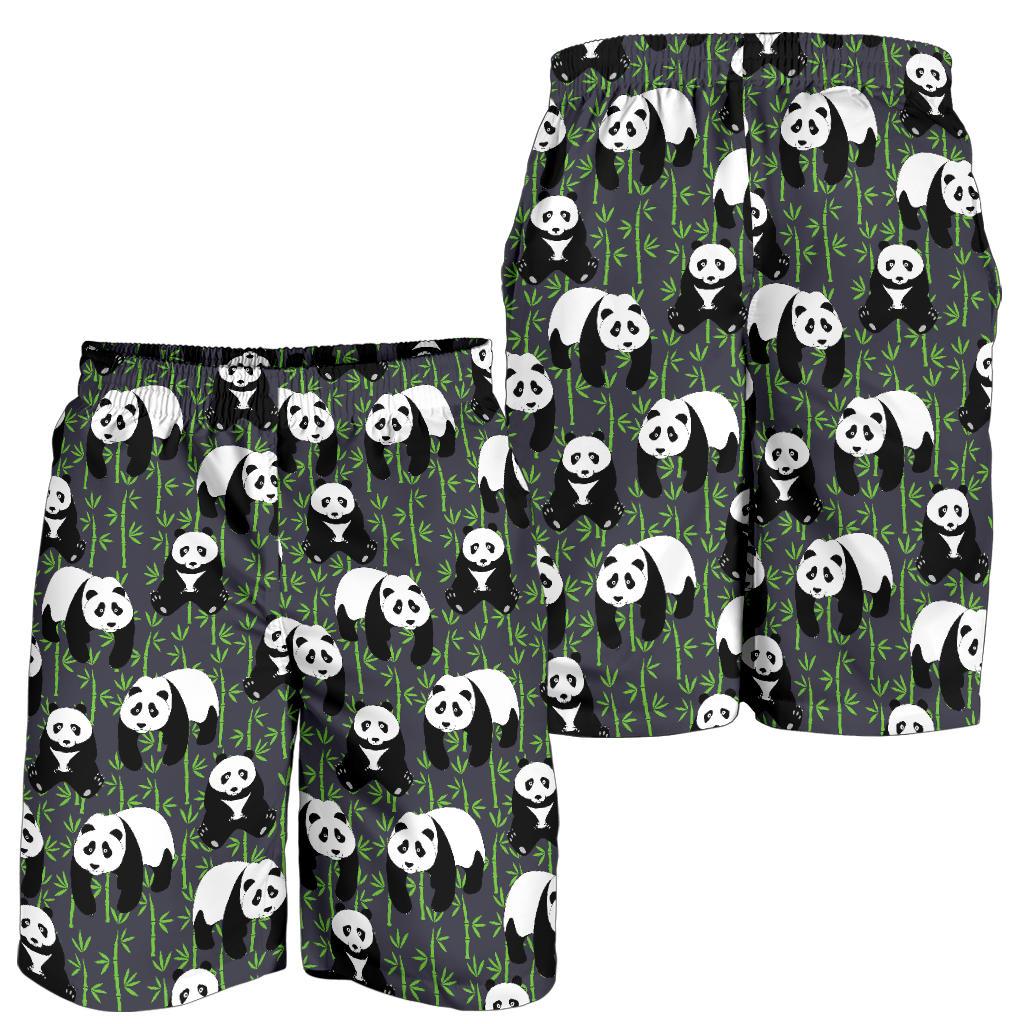 Panda Bear Bamboo Themed Print Mens Shorts-JTAMIGO.COM