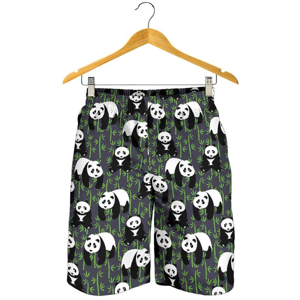 Panda Bear Bamboo Themed Print Mens Shorts-JTAMIGO.COM