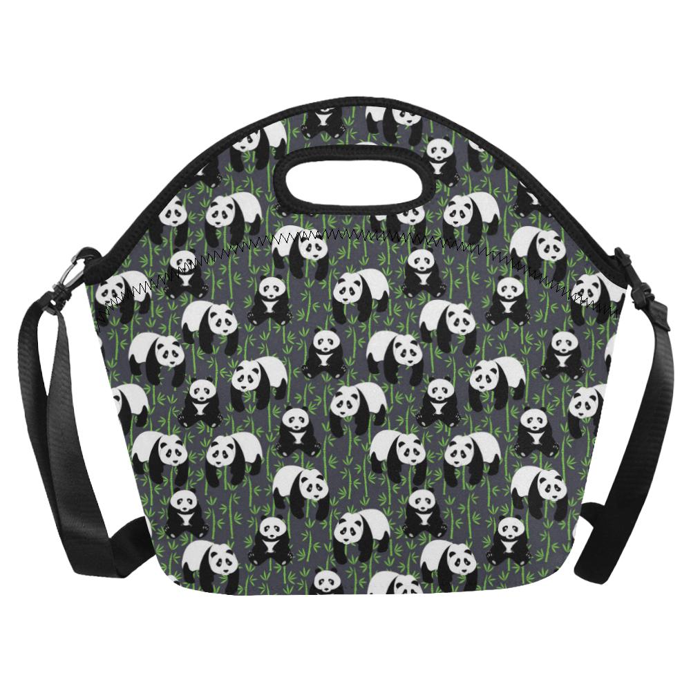 Panda Bear Bamboo Themed Print Neoprene Lunch Bag (Model 1669)(Large)-JTAMIGO.COM