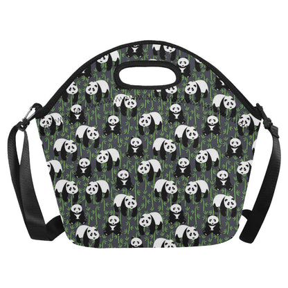Panda Bear Bamboo Themed Print Neoprene Lunch Bag (Model 1669)(Large)-JTAMIGO.COM