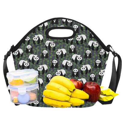 Panda Bear Bamboo Themed Print Neoprene Lunch Bag (Model 1669)(Large)-JTAMIGO.COM